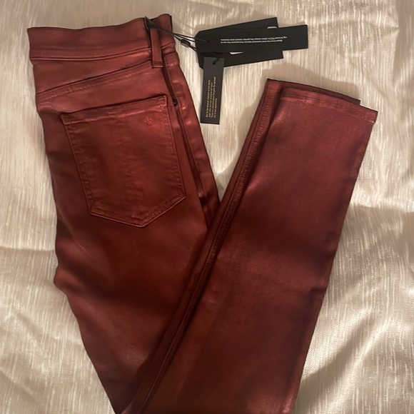 burgundy, coated, rag and bone skinny leg jeans size 28 new wit tags - Picture 1 of 2
